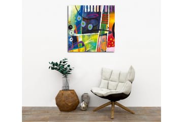 Lerretsbilde - Abstrakt komposisjon med fargerike geometriske former - Blå / Grønn / Rød - Interiør - Maleri & posters - Lerretsbilder