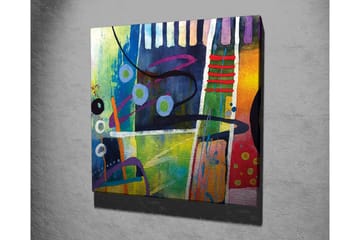 Lerretsbilde - Abstrakt komposisjon med fargerike geometriske former - Blå / Grønn / Rød - Interiør - Maleri & posters - Lerretsbilder