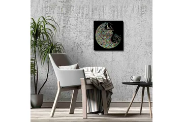 Lerretsbilde - Abstrakt komposisjon med fargerike husker - Lilla / Grønn / Gul - Interiør - Maleri & posters - Lerretsbilder