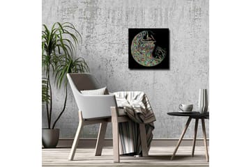 Lerretsbilde - Abstrakt komposisjon med fargerike husker - Lilla / Grønn / Gul - Interiør - Maleri & posters - Lerretsbilder