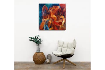 Lerretsbilde - Abstrakt komposisjon med figurer i samspill - Rød / Oransje / Blå - Interiør - Maleri & posters - Lerretsbilder