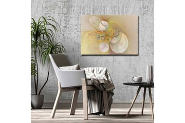 Lerretsbilde - Abstrakt komposisjon med flytende former i myke nyanser - Lys gul / Beige / Lys rosa - Interiør - Maleri & posters - Lerretsbilder