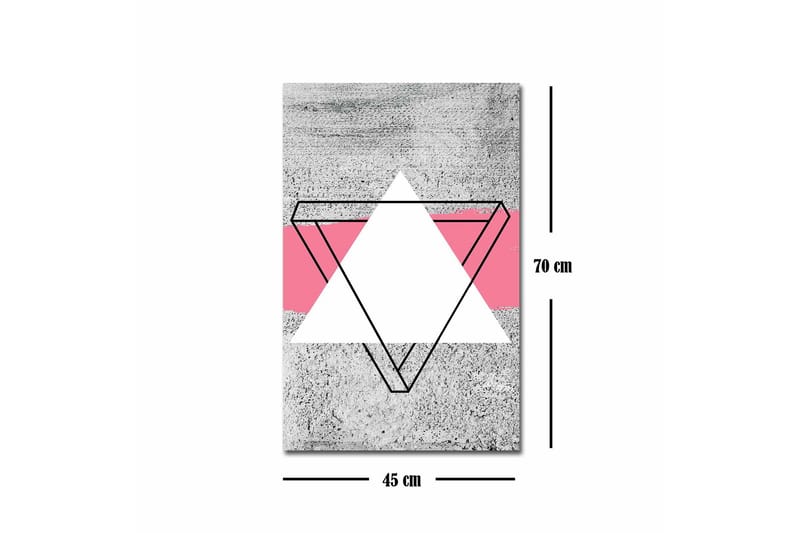 Lerretsbilde - Abstrakt komposisjon med geometriske former - Grå / Hvit / Rosa - Interiør - Maleri & posters - Lerretsbilder