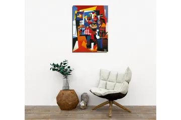 Lerretsbilde - Abstrakt komposisjon med geometriske former og sterke farger - Rød / Blå / Gul - Interiør - Maleri & posters - Lerretsbilder