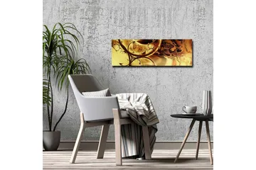 Lerretsbilde - Abstrakt komposisjon med gylne og brune mønstre - Gull / Mørk brun - Interiør - Maleri & posters - Lerretsbilder