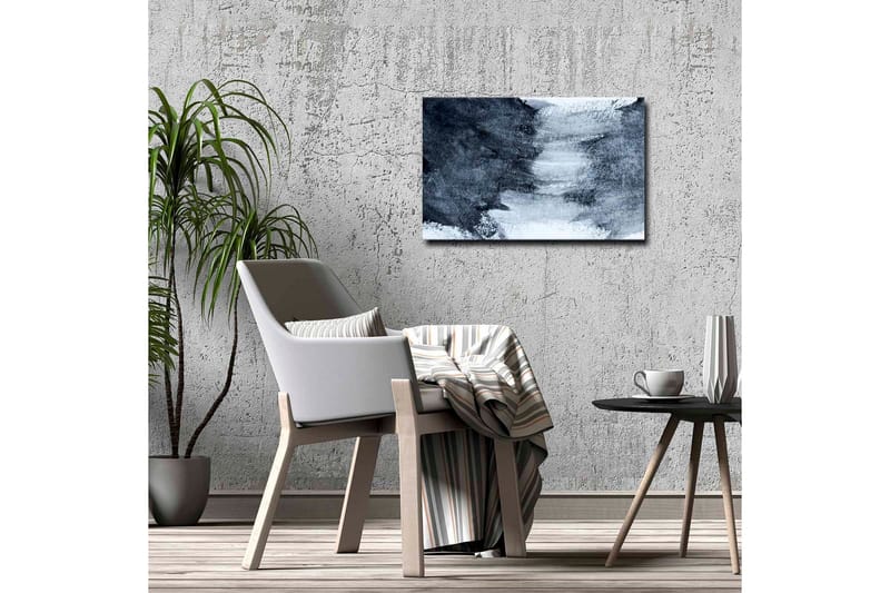 Lerretsbilde - Abstrakt komposisjon med mørke og lyse nyanser - Mørk blå / Hvit / Grå - Interiør - Maleri & posters - Lerretsbilder