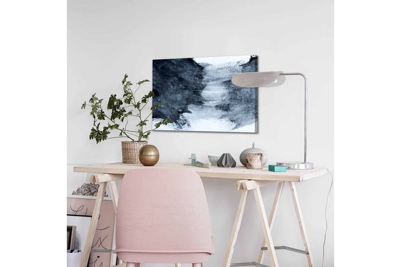 Lerretsbilde - Abstrakt komposisjon med mørke og lyse nyanser - Mørk blå / Hvit / Grå - Interiør - Maleri & posters - Lerretsbilder