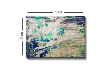 Lerretsbilde - Abstrakt komposisjon med myke fargeoverganger - Turkis / Beige / Mørk blå - Interiør - Maleri & posters - Lerretsbilder