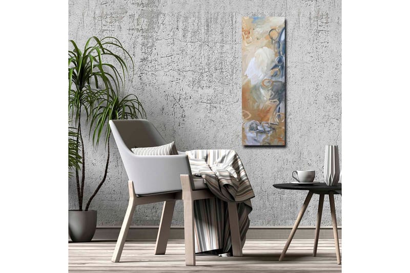 Lerretsbilde - Abstrakt komposisjon med myke former og nyanser - Lys grå / Beige / Blå - Interiør - Maleri & posters - Lerretsbilder