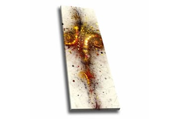 Lerretsbilde - Abstrakt komposisjon med spiraler og stjernelignende elementer - Gull / Rød / Svart - Interiør - Maleri & posters - Lerretsbilder