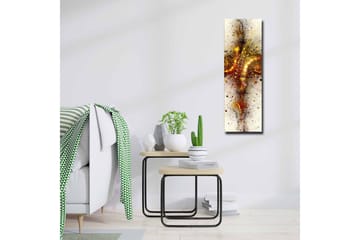 Lerretsbilde - Abstrakt komposisjon med spiraler og stjernelignende elementer - Gull / Rød / Svart - Interiør - Maleri & posters - Lerretsbilder