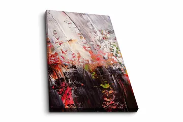 Lerretsbilde - Abstrakt komposisjon med sterke fargekontraster - Rød / Svart / Hvit - Interiør - Maleri & posters - Lerretsbilder