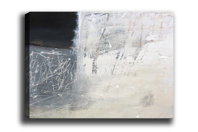 Lerretsbilde - Abstrakt komposisjon med svart-hvite elementer, Svart / Hvit / Grå