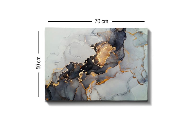 Lerretsbilde - Abstrakt komposisjon med svarte og gylne elementer - Svart / Gull / Grå - Interiør - Maleri & posters - Lerretsbilder