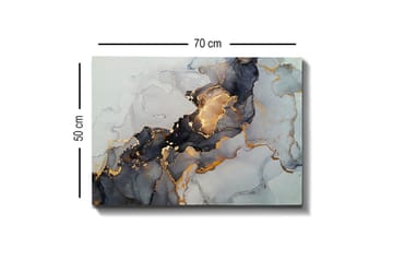 Lerretsbilde - Abstrakt komposisjon med svarte og gylne elementer - Svart / Gull / Grå - Interiør - Maleri & posters - Lerretsbilder