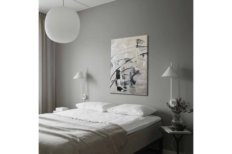 Lerretsbilde - Abstrakt komposisjon med svarte og hvite linjer - Svart / Hvit / Grå - Interiør - Maleri & posters - Lerretsbilder