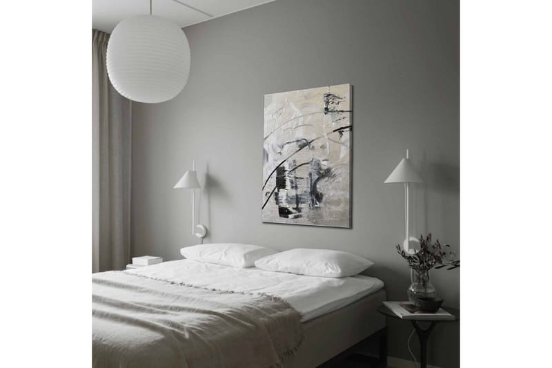 Lerretsbilde - Abstrakt komposisjon med svarte og hvite linjer - Svart / Hvit / Grå - Interiør - Maleri & posters - Lerretsbilder