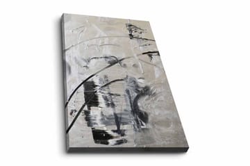 Lerretsbilde - Abstrakt komposisjon med svarte og hvite linjer - Svart / Hvit / Grå - Interiør - Maleri & posters - Lerretsbilder