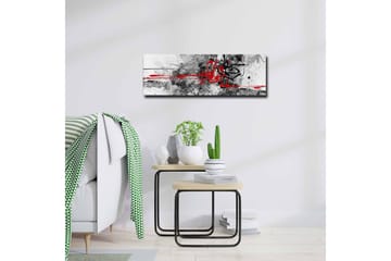Lerretsbilde - Abstrakt komposisjon med svarte og røde linjer - Rød / Svart / Grå - Interiør - Maleri & posters - Lerretsbilder