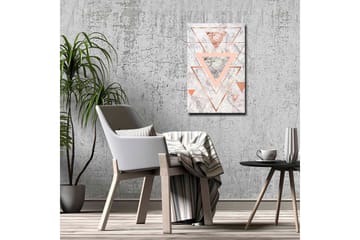 Lerretsbilde - Abstrakt komposisjon med trekanter i forskjellige nyanser - Marmor Hvit / Kobber / Grå - Interiør - Maleri & posters - Lerretsbilder