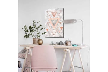 Lerretsbilde - Abstrakt komposisjon med trekanter i forskjellige nyanser - Marmor Hvit / Kobber / Grå - Interiør - Maleri & posters - Lerretsbilder