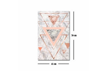 Lerretsbilde - Abstrakt komposisjon med trekanter i forskjellige nyanser - Marmor Hvit / Kobber / Grå - Interiør - Maleri & posters - Lerretsbilder