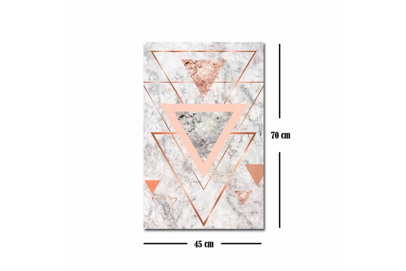 Lerretsbilde - Abstrakt komposisjon med trekanter i forskjellige nyanser - Marmor Hvit / Kobber / Grå - Interiør - Maleri & posters - Lerretsbilder