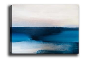 Lerretsbilde - Abstrakt landskap med blånyanser - Mørk blå / Lys blå / Hvit - Interiør - Maleri & posters - Lerretsbilder