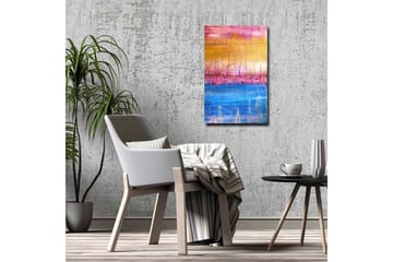 Lerretsbilde - Abstrakt landskap med fargeoverganger i himmelske toner - Gull / Rosa / Blå - Interiør - Maleri & posters - Lerretsbilder