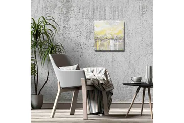 Lerretsbilde - Abstrakt landskap med lyse nyanser av gult og grått - Gul / Grå - Interiør - Maleri & posters - Lerretsbilder