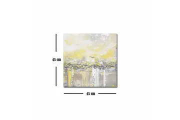 Lerretsbilde - Abstrakt landskap med lyse nyanser av gult og grått - Gul / Grå - Interiør - Maleri & posters - Lerretsbilder