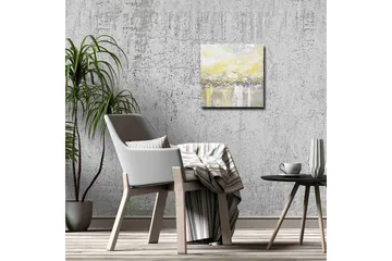 Lerretsbilde - Abstrakt landskap med lyse nyanser av gult og grått - Gul / Grå - Interiør - Maleri & posters - Lerretsbilder