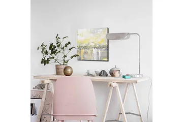 Lerretsbilde - Abstrakt landskap med lyse nyanser av gult og grått - Gul / Grå - Interiør - Maleri & posters - Lerretsbilder