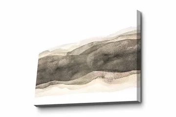 Lerretsbilde - Abstrakt landskap med myke, bølgete former - Grå / Beige / Hvit - Interiør - Maleri & posters - Lerretsbilder