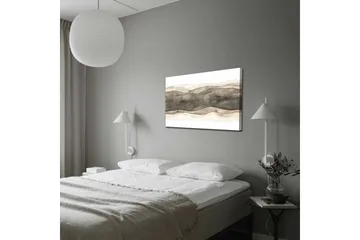 Lerretsbilde - Abstrakt landskap med myke, bølgete former - Grå / Beige / Hvit - Interiør - Maleri & posters - Lerretsbilder