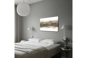 Lerretsbilde - Abstrakt landskap med myke, bølgete former - Grå / Beige / Hvit - Interiør - Maleri & posters - Lerretsbilder