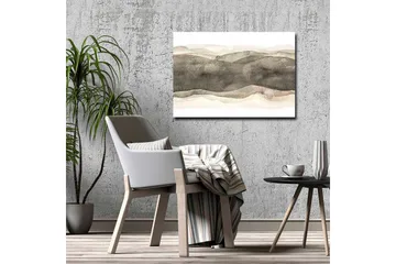 Lerretsbilde - Abstrakt landskap med myke, bølgete former - Grå / Beige / Hvit - Interiør - Maleri & posters - Lerretsbilder