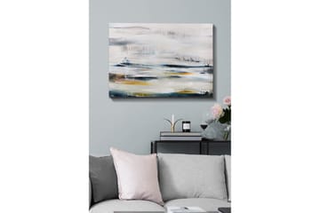 Lerretsbilde - Abstrakt landskap med myke fargeoverganger - Blå / Grå / Gul - Interiør - Maleri & posters - Lerretsbilder