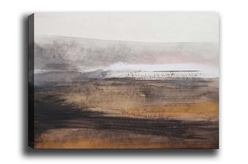 Lerretsbilde - Abstrakt landskap med myke overganger mellom jordfarger og gråtoner - Grå / Brun / Beige - Interiør - Maleri & posters - Lerretsbilder