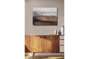 Lerretsbilde - Abstrakt landskap med myke overganger mellom jordfarger og gråtoner - Grå / Brun / Beige - Interiør - Maleri & posters - Lerretsbilder
