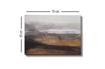 Lerretsbilde - Abstrakt landskap med myke overganger mellom jordfarger og gråtoner - Grå / Brun / Beige - Interiør - Maleri & posters - Lerretsbilder