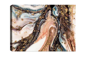 Lerretsbilde - Abstrakt mønster med svarte og gylne elementer - Gull / Svart / Rosa - Interiør - Maleri & posters - Lerretsbilder