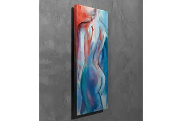 Lerretsbilde - Abstrakt nakenfigur med myke linjer og fargeoverganger - Rød / Blå / Hvit - Interiør - Maleri & posters - Lerretsbilder