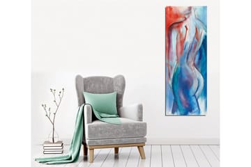 Lerretsbilde - Abstrakt nakenfigur med myke linjer og fargeoverganger - Rød / Blå / Hvit - Interiør - Maleri & posters - Lerretsbilder
