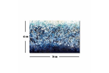 Lerretsbilde - Abstrakt sjølandskap med nyanser av blått og hvitt - Mørk blå / Lys blå / Hvit - Interiør - Maleri & posters - Lerretsbilder