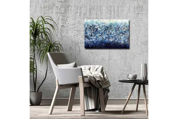 Lerretsbilde - Abstrakt sjølandskap med nyanser av blått og hvitt - Mørk blå / Lys blå / Hvit - Interiør - Maleri & posters - Lerretsbilder