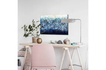 Lerretsbilde - Abstrakt sjølandskap med nyanser av blått og hvitt - Mørk blå / Lys blå / Hvit - Interiør - Maleri & posters - Lerretsbilder