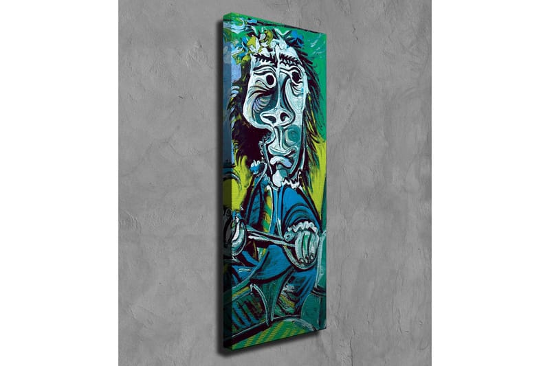 Lerretsbilde - Abstrakt portrett av en mann med instrumenter - Grønn / Blå / Svart - Interiør - Maleri & posters - Lerretsbilder