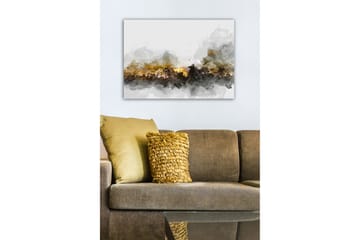 Lerretsbilde - Atmosfærisk landskapsbilde med silhuetter av trær mot en dramatisk himmel - Grå / Brun / Svart - Interiør - Maleri & posters - Lerretsbilder