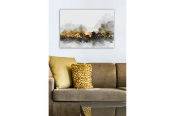 Lerretsbilde - Atmosfærisk landskapsbilde med silhuetter av trær mot en dramatisk himmel - Grå / Brun / Svart - Interiør - Maleri & posters - Lerretsbilder